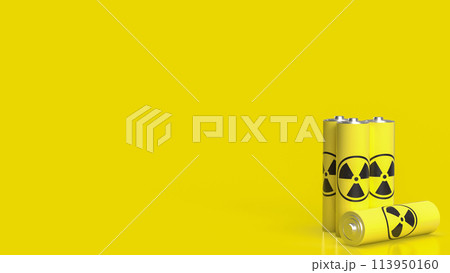 The nuclear battery text on Chinese flag for technology concept 3d rendering. 113950160