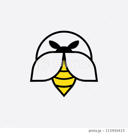 bee logo vector illustration design icon logo 113950415
