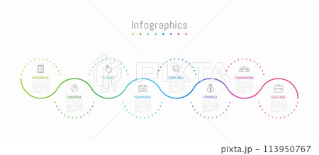 Infographic 8 options design elements for your business data. Vector Illustration. 113950767