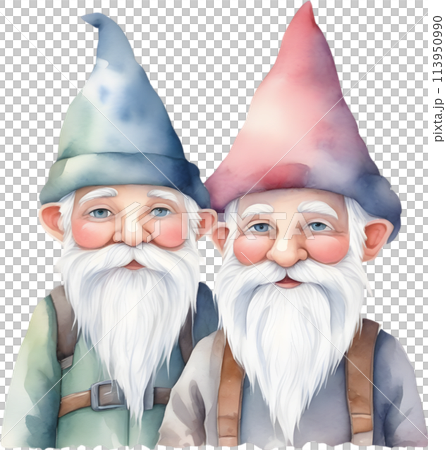 Cute gnome watercolor painting. Cute gnome watercolor painting. 113950990