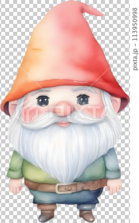 Cute gnome watercolor painting. Cute gnome watercolor painting. 113950998