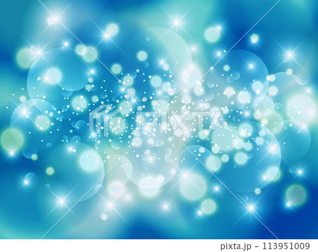 キラキラ玉ボケバック・背景 ブルー 113951009