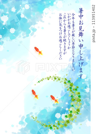 金魚 和柄 もみじ 背景 金魚 和柄 もみじ 背景 113951402