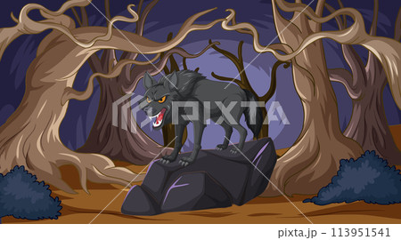 Mystical Wolf in Enchanted Forest 113951541