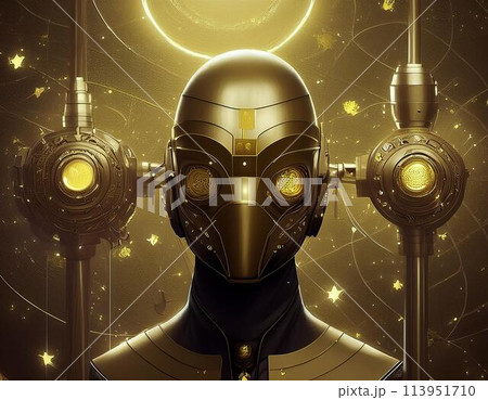 鎧兜をモチーフにしたメカニックヒューマノイド 鎧兜をモチーフにしたメカニックヒューマノイド 113951710