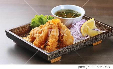 日本の代表的な家庭料理のから揚げ 113952305