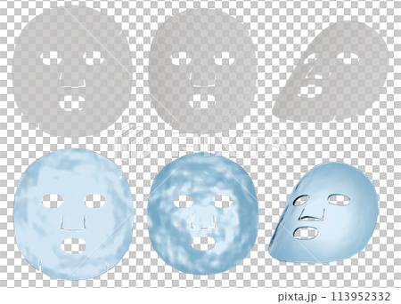 Sheet mask 3d rendering, face mask, facial mask Sheet mask 3d rendering, face mask, facial mask 113952332