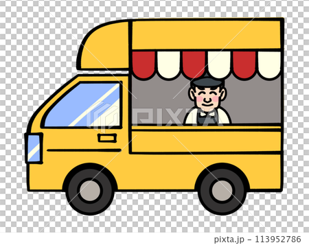 シンプルなキッチンカーのイラスト素材 シンプルなキッチンカーのイラスト素材 113952786