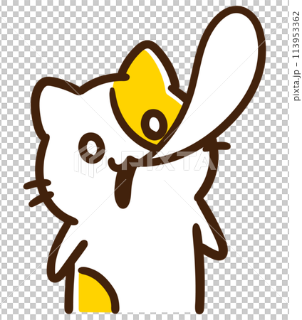 一個可愛的貓角色的滑稽插圖，其靈魂正在彈出 113953362