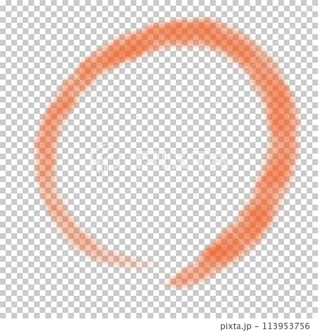 帶有簡單手繪線條的橙色圓圈 113953756