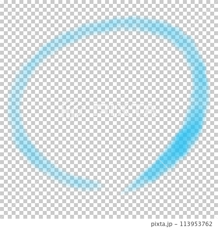 簡單的手繪線條淺藍色圓圈 113953762