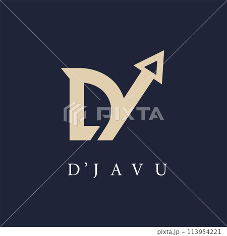 DV OR DY letter  arrow up icon vector concept design 113954221
