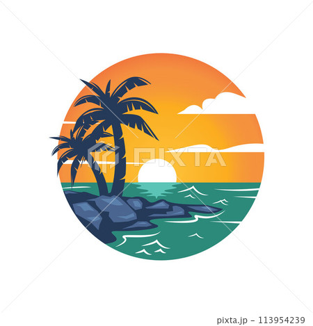 beach icon vector illustration concept design template beach icon vector illustration concept design template 113954239