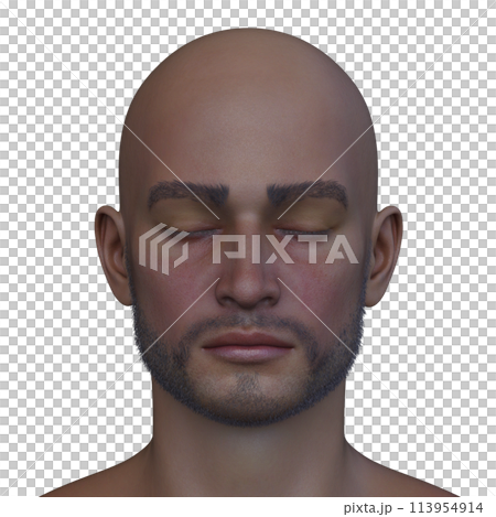 男性の顔アップ 男性の顔アップ 113954914