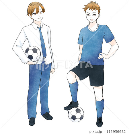 高校生 サッカー 立ち絵ポーズ集06 高校生 サッカー 立ち絵ポーズ集06 113956682