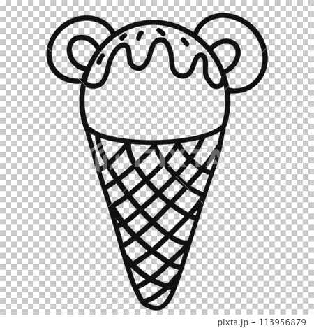 Ice cream outline illustration set and hand drawn cartoon. Ice cream outline illustration set and hand drawn cartoon. 113956879