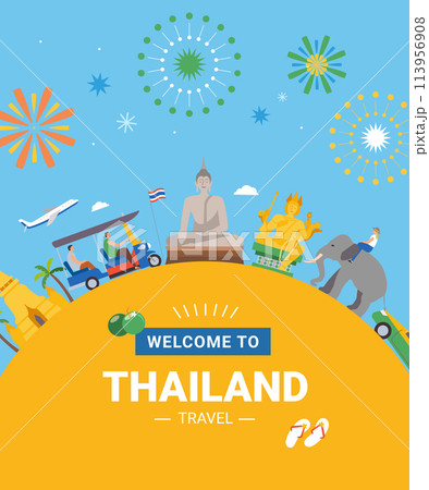 Welcome to Thailand travel poster 113956908