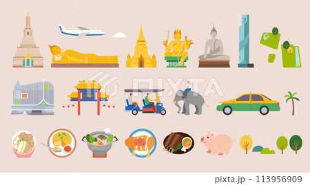 Thailand tourist element set Thailand tourist element set 113956909