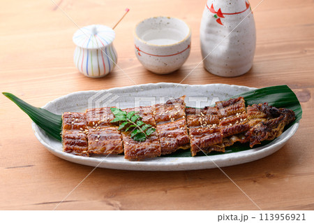 カットしたうなぎの蒲焼　土用の丑 113956921