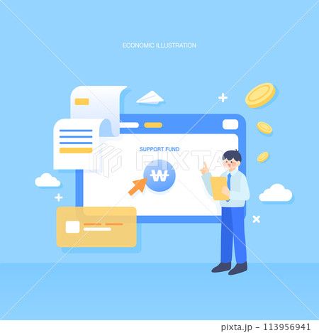 Supporting Economic Grant Illustration  113956941