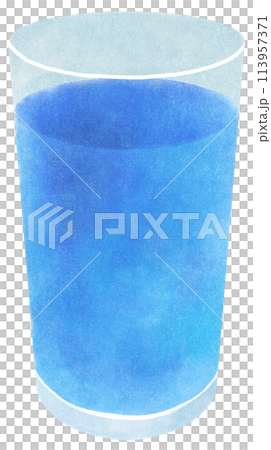Water in a glass cup, watercolor touch Water in a glass cup, watercolor touch 113957371