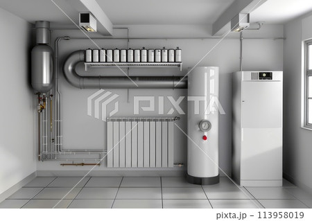Heating system and gas boiler in the house 113958019
