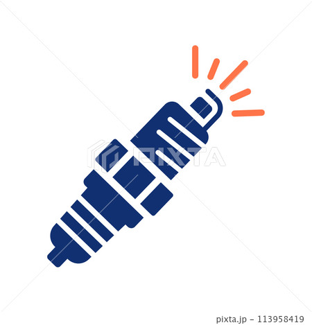 Spark plug icon on white background. Vector illustration. Spark plug icon on white background. Vector illustration. 113958419