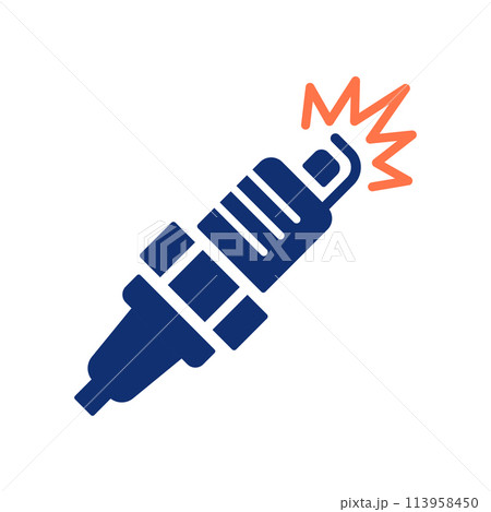Spark plug icon on white background. Vector illustration. 113958450