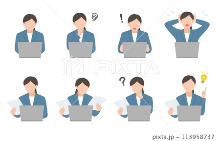 デスクワークスーツ女性セット 113958737