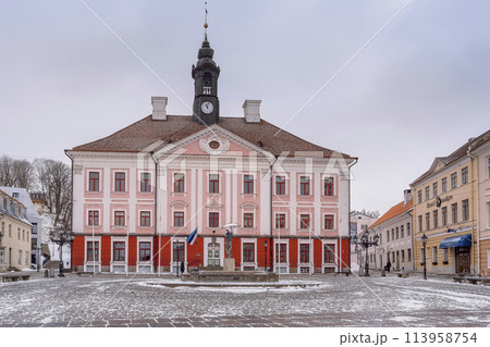エストニア・タルトゥ 冬のラエコヤ広場と市庁舎 / Tartu, Estonia エストニア・タルトゥ 冬のラエコヤ広場と市庁舎 / Tartu, Estonia 113958754