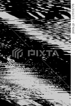 Abstract Black White Glitch overlay background texture 113958776
