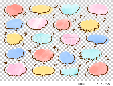 Speech bubble illustration watercolor 113959200