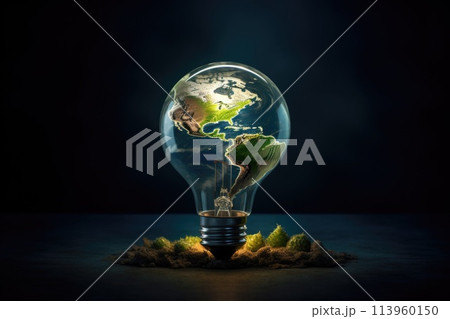 Earth hour: a global call to action for environmental awareness, unity, and energy conservation, symbolizing a collective commitment to a sustainable and eco-friendly future for our planet. 113960150