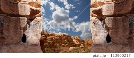 Mountains of Petra, Jordan, Middle East. Petra has been a UNESCO World Heritage Site since 1985 Mountains of Petra, Jordan, Middle East. Petra has been a UNESCO World Heritage Site since 1985 113960217