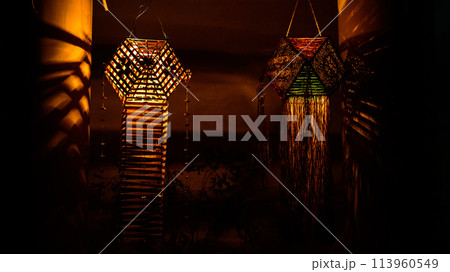 Vesak lanterns, Sri lankan vesak festival celebrations. 113960549