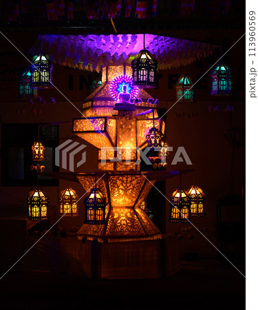 Vesak lanterns, Sri lankan vesak festival celebrations. 113960569