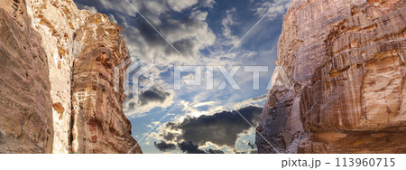 Mountains of Petra, Jordan, Middle East. Petra has been a UNESCO World Heritage Site since 1985 113960715