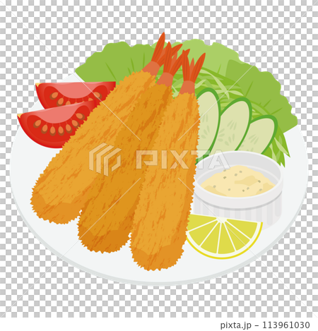 エビフライのイラスト エビフライのイラスト 113961030