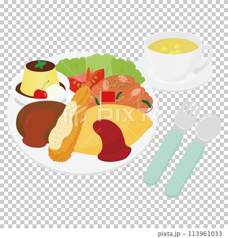 Illustration of kids lunch 113961033