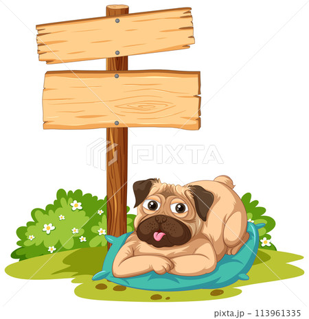 Playful Pug by Wooden Signpost 113961335