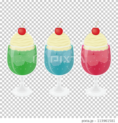 Cream soda illustration set Cream soda illustration set 113961581