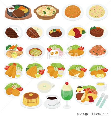 洋食のイラストセット 113961582