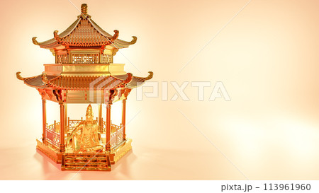 Butsudan with Buddha statue. 3d render 113961960