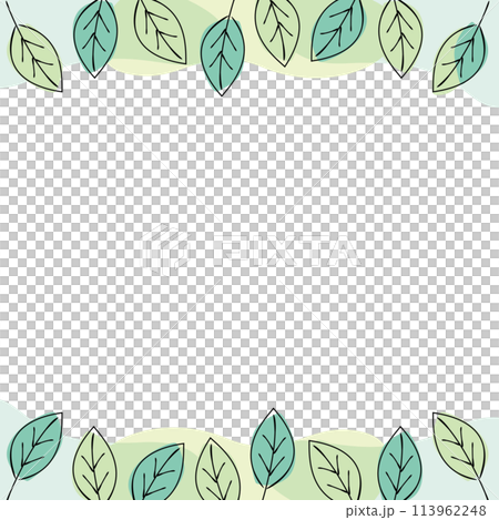 手寫的葉框背景正方形 113962248