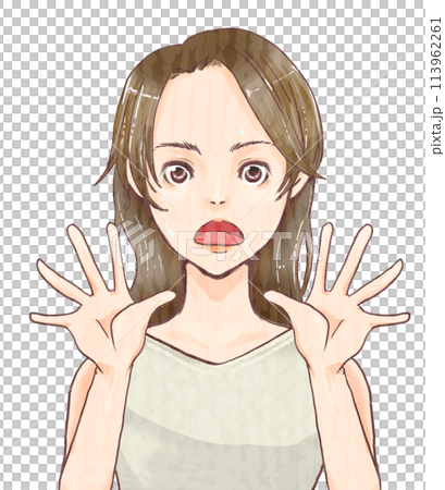 驚いている女性 驚いている女性 113962261