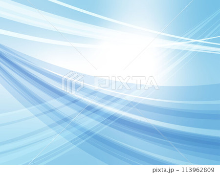 透明感あふれる抽象的なウェーブ背景_水色 透明感あふれる抽象的なウェーブ背景_水色 113962809