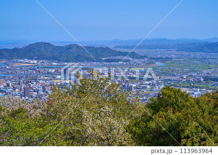 徳島県徳島市眉山町の眉山公園から徳島市街(南東側)の眺望 徳島県徳島市眉山町の眉山公園から徳島市街(南東側)の眺望 113963964
