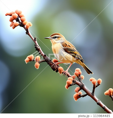 The Vibrant Zitting Cisticola Bird on a Branch The Vibrant Zitting Cisticola Bird on a Branch 113964485