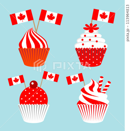 Cup cake for the national day of Canada 113964813