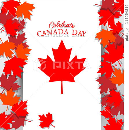 Maple Leaf and text for the national day of Canada Maple Leaf and text for the national day of Canada 113964816